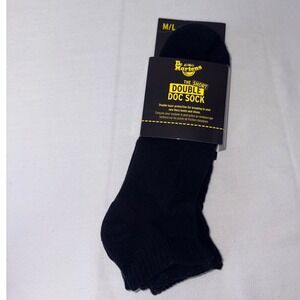 Dr Martens The Short Double Doc Sock 3 Pack Black Ankle Socks Medium large new